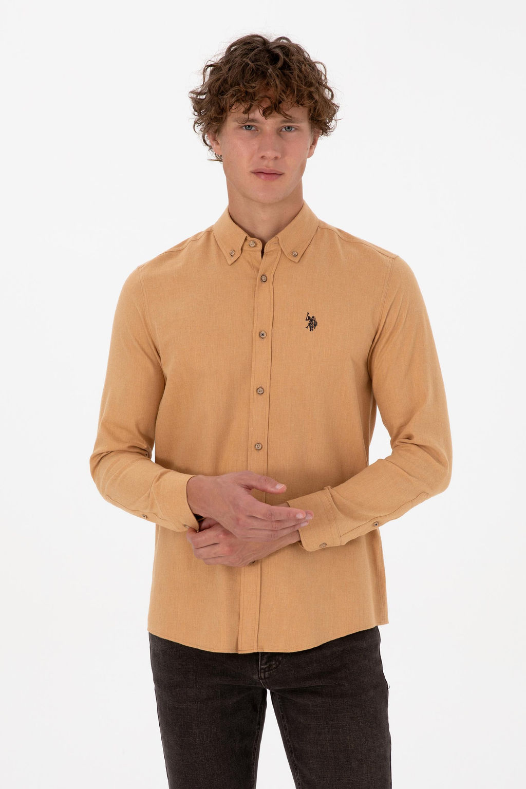 Erkek Camel Uzun Kollu Basic G_mlek