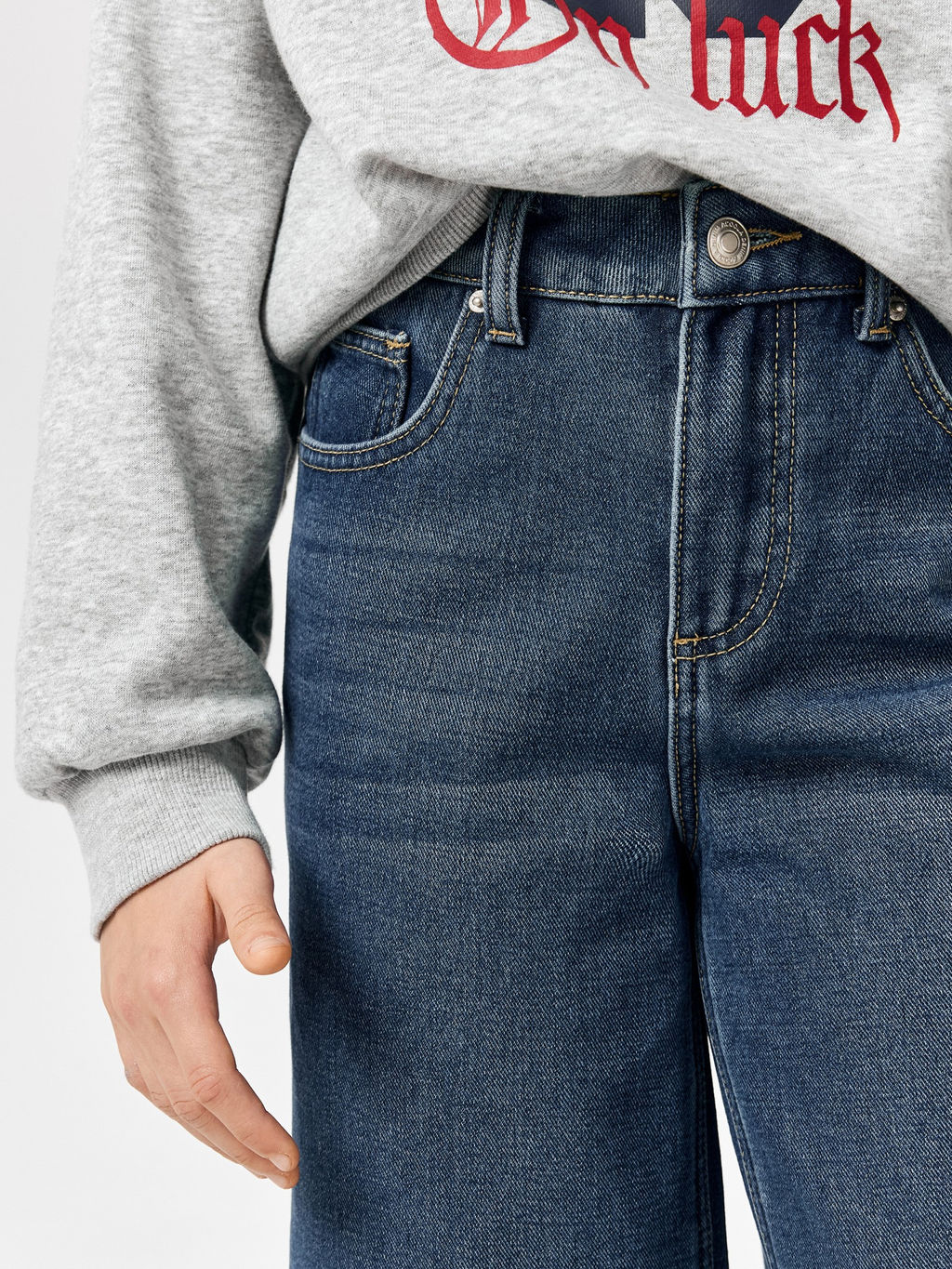 ACOOLA / Брюки джинсовые (утепленные) детские для девочек Zhao темно-синий  фото 5