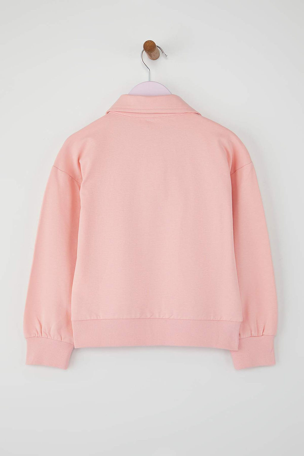 Lacivert 100% Pamuk Slogan Bask?l? Polo Yaka Oversize Orme K?z Cocuk Sweatshirt TKDAW26SW00009 - Trendyolmilla фото 8