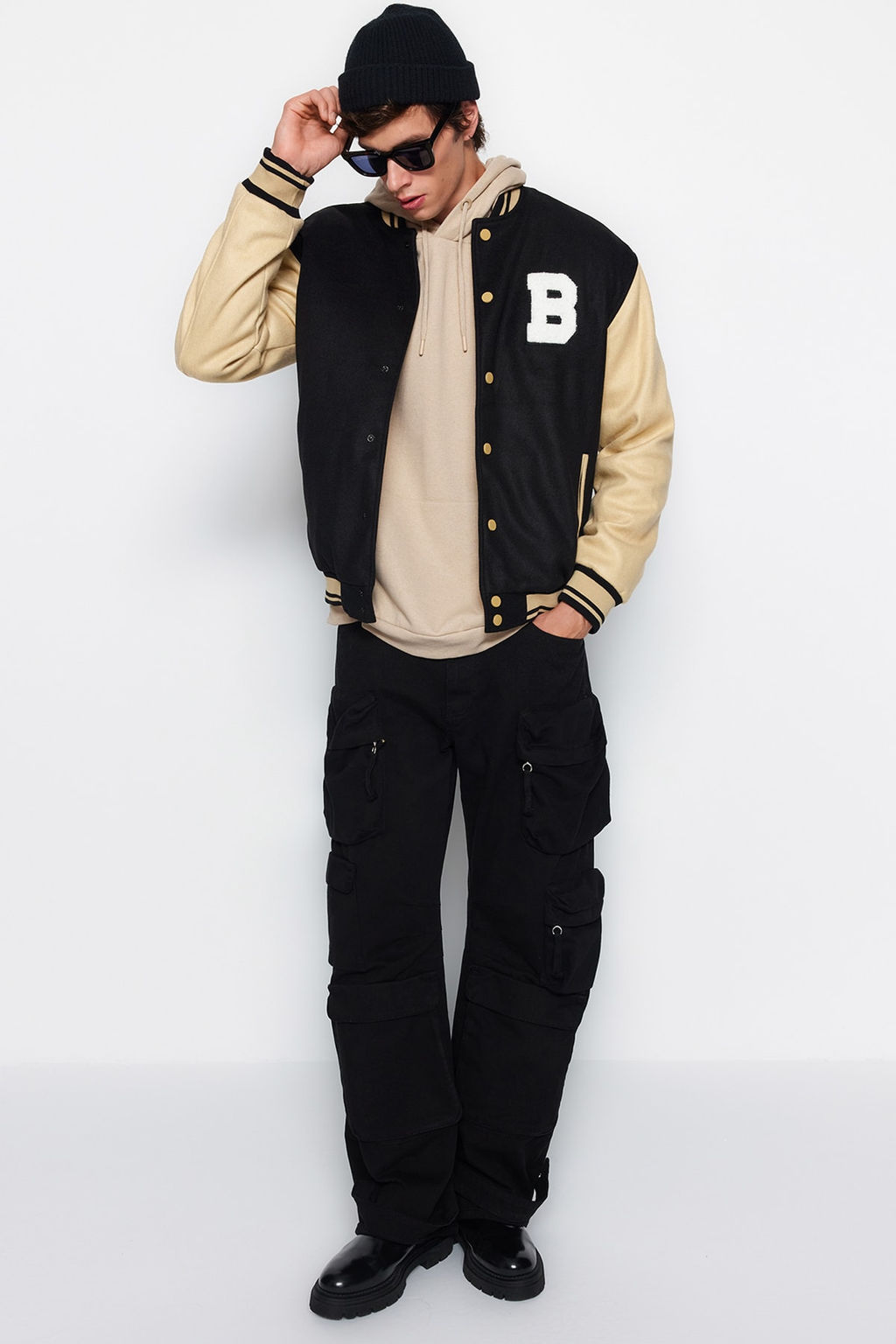 TRENDYOL MAN Siyah Unisex Regular Fit Bomber Yaka Kolej K?sl?k Mont TMNAW24MO00017 - Trendyolmilla фото 5
