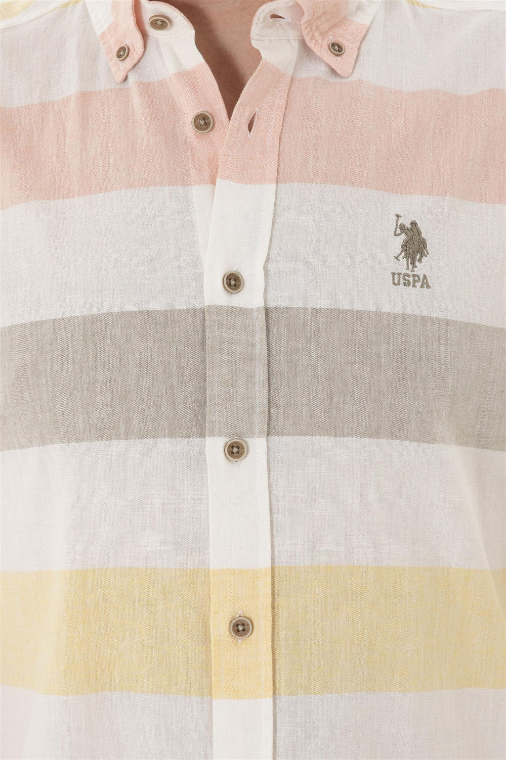 Мужская рубашка цвета хаки с длинным рукавом - U.s. polo assn фото 7