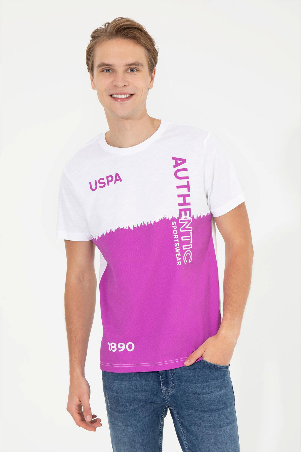 U. S. Polo Assn Мужская фиолетовая футболка с круглым вырезом - U.s. polo assn фото 7