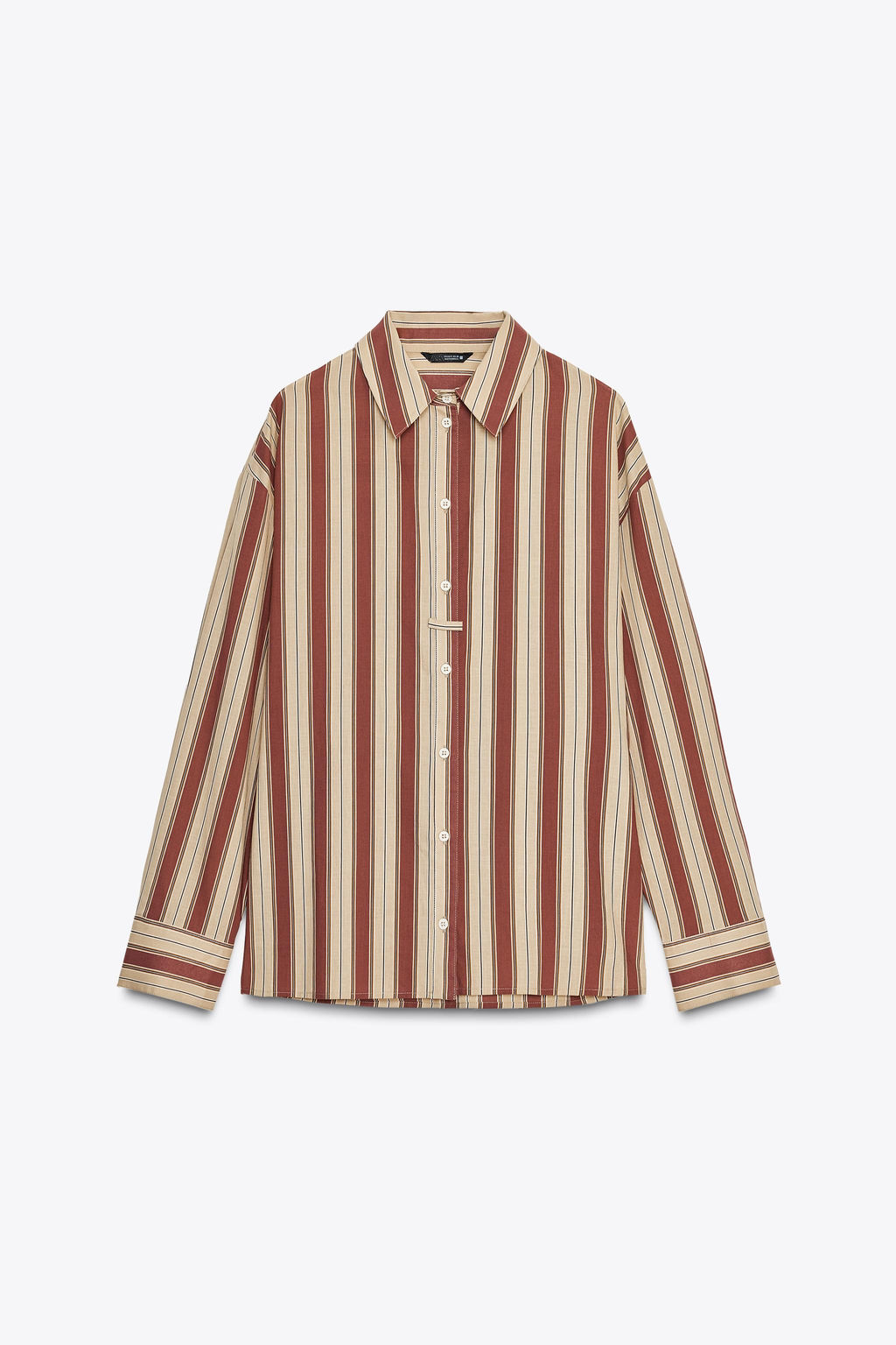 STRIPED SHIRT WITH BACK TAB - Zara фото 6