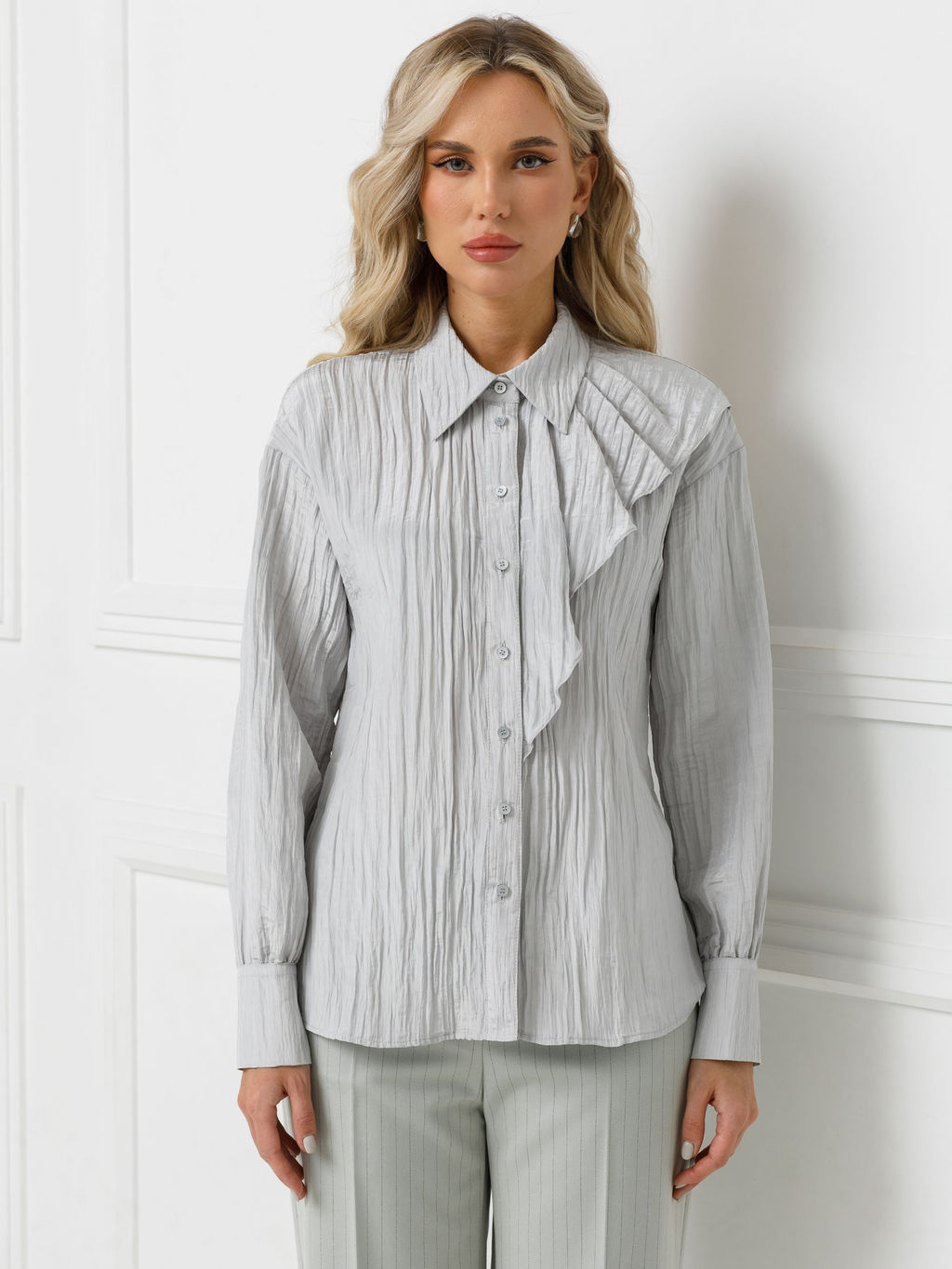 Блузка из вискозы с эффектом креш