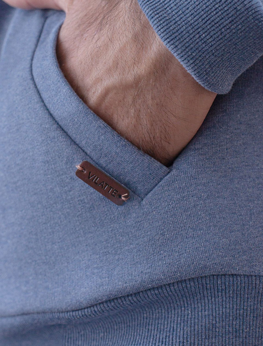 Худи из эластичного футера трехнитки с эффектом меланж