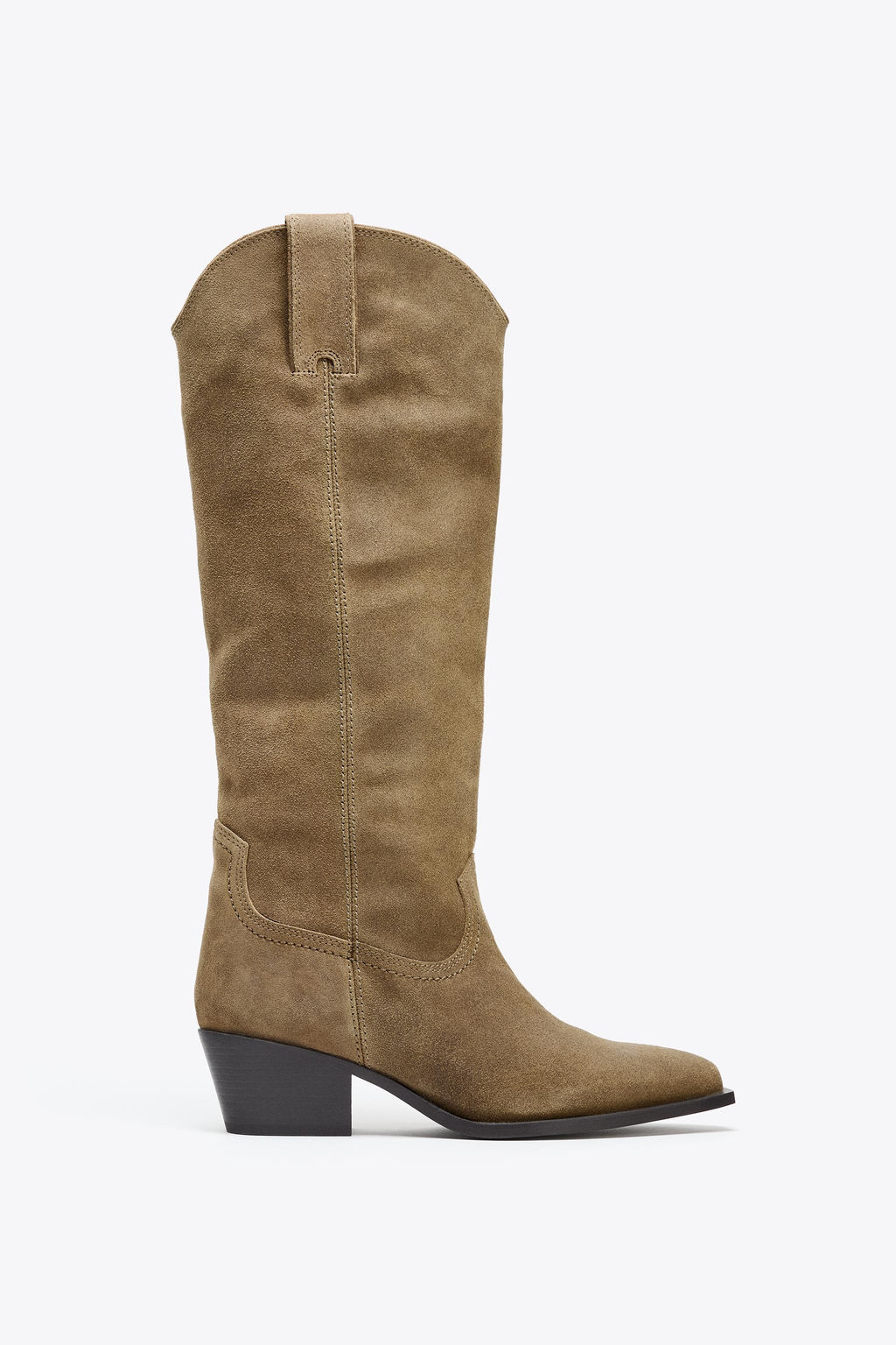 SPLIT SUEDE KNEE-HIGH BOOTS - Zara фото 12
