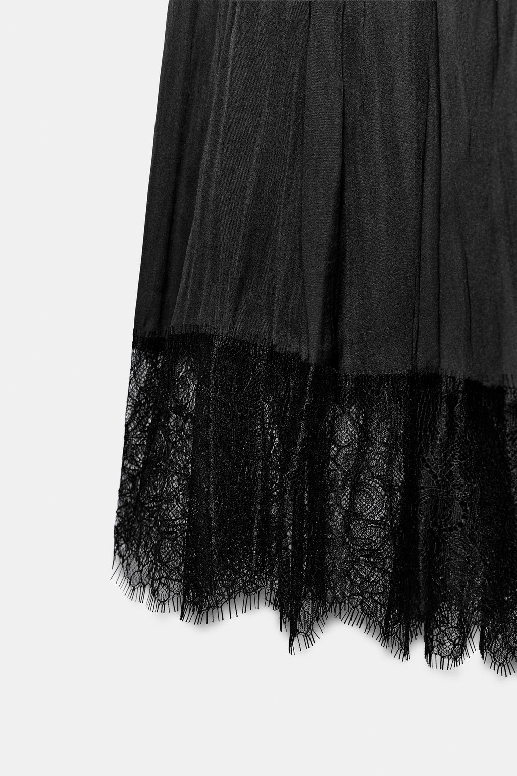 VESTIDO HALTER SATINADO ENCAJE ZW COLLECTION / Negro - Zara фото 7