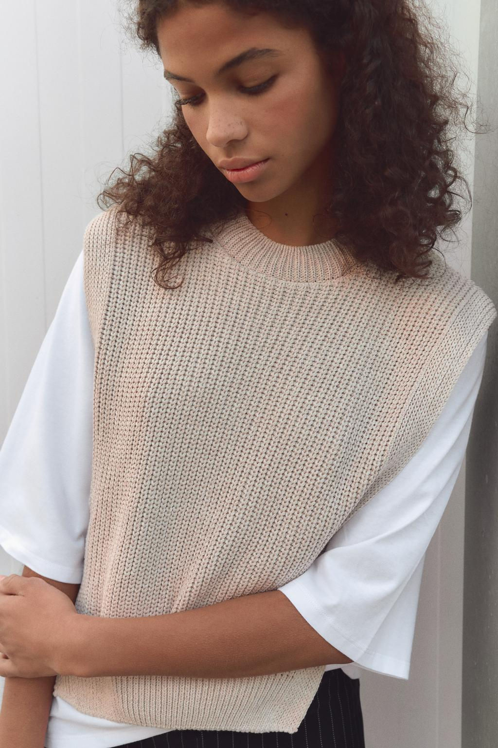 CONTRAST T-SHIRT AND VEST - Zara фото 2