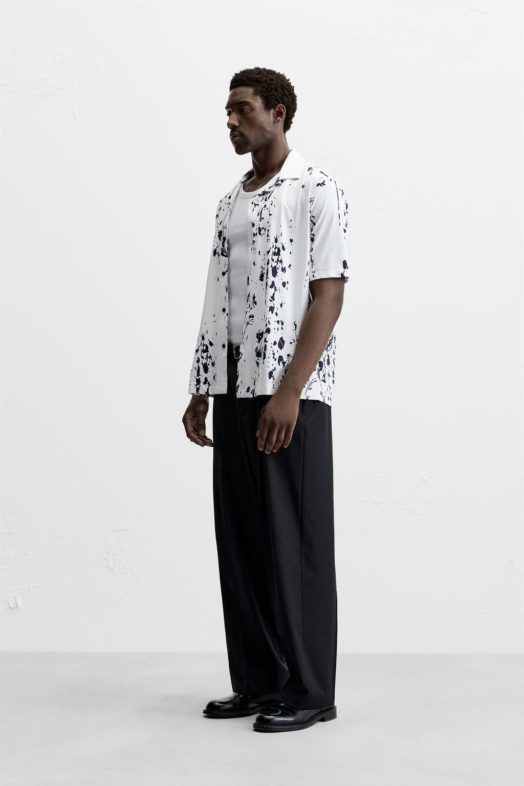STRETCH LEAF PRINT SHIRT - Zara фото 4