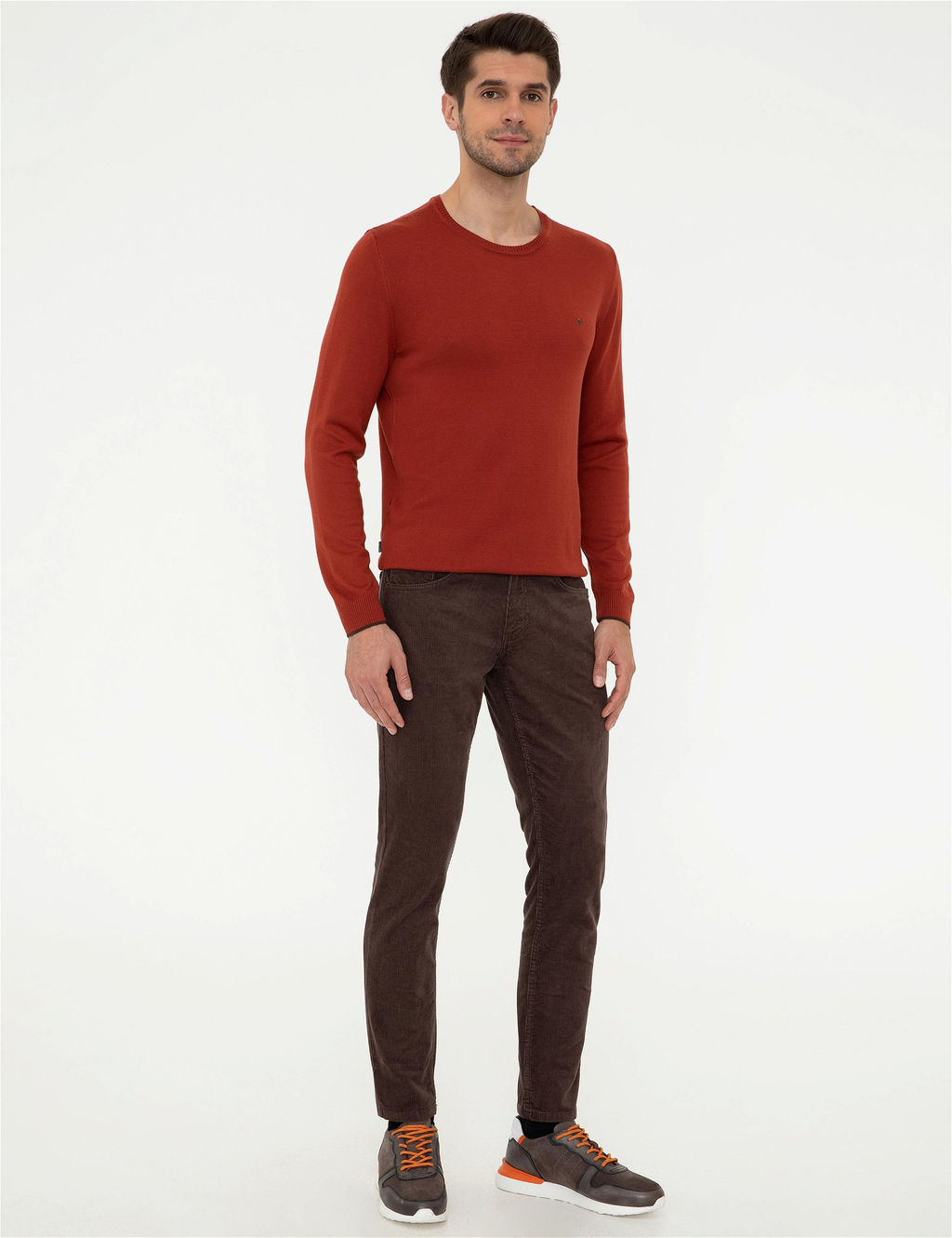 A__k Kahverengi Slim Fit Kanvas Pantolon - Pierre cardin фото 3