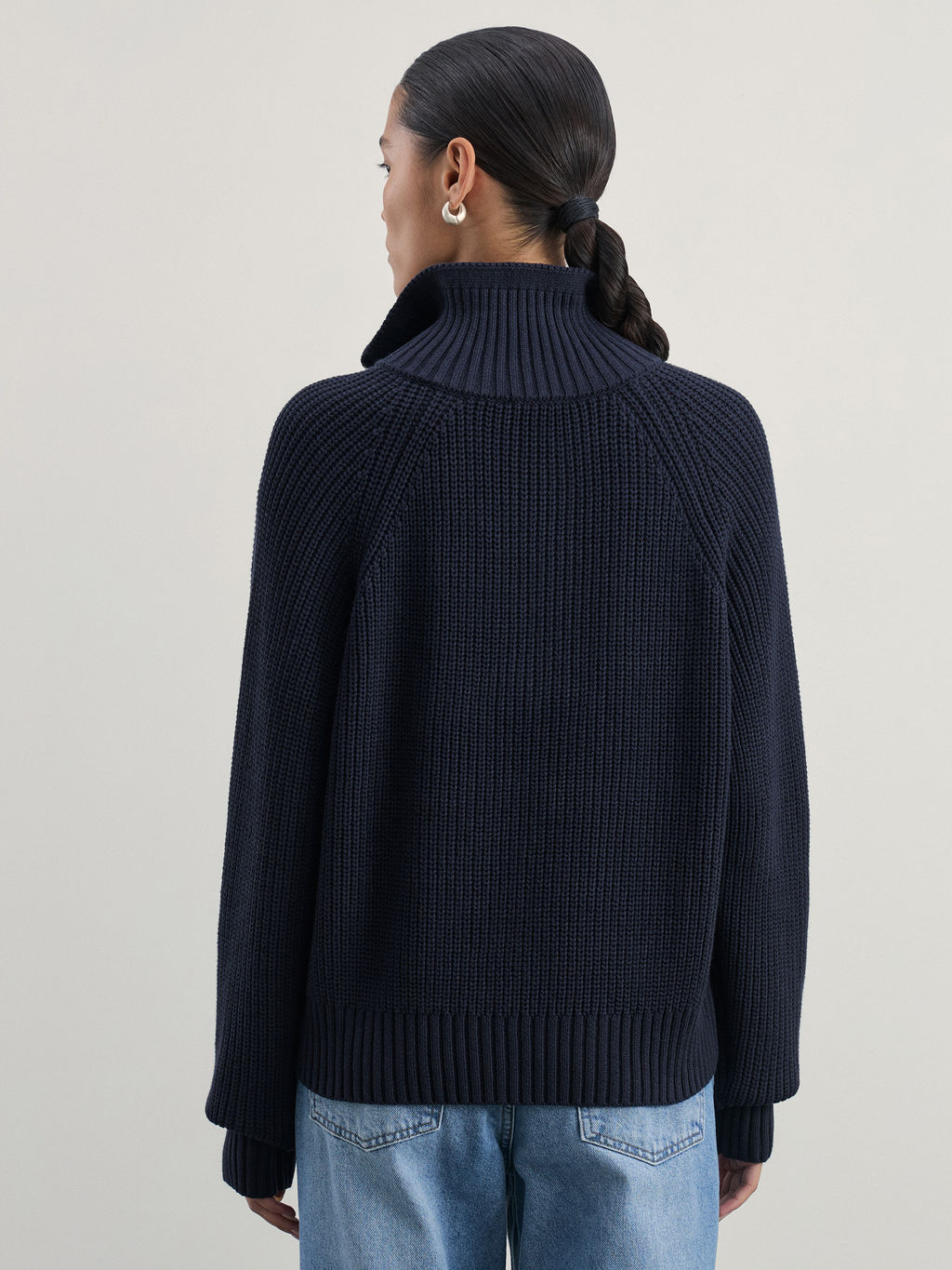 Джемпер на молнии из смесового хлопка / Zarina  фото 5