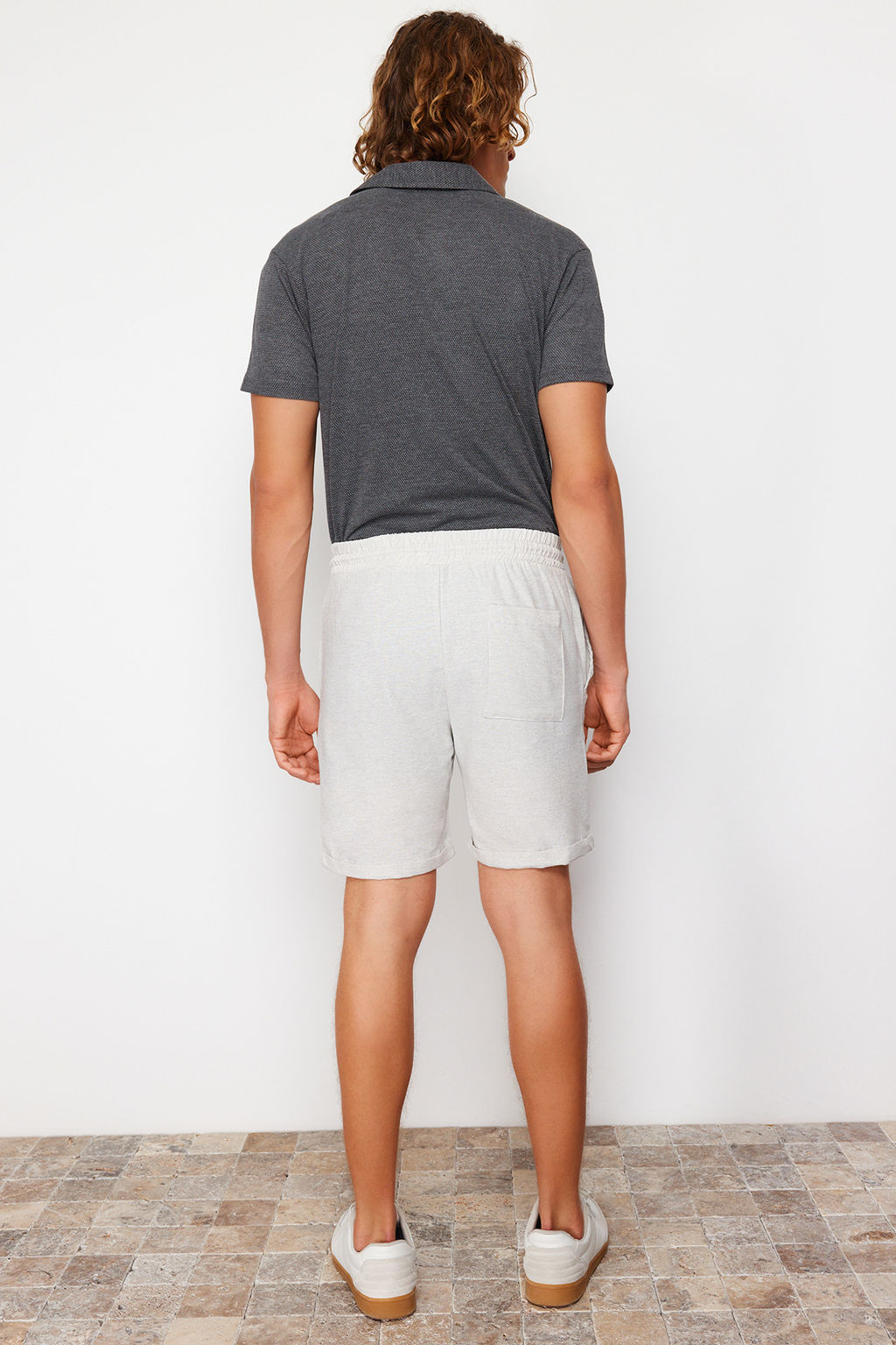 TRENDYOL MAN Vizon Regular Fit Lastik Belli Keten Gorunumlu K?sa Sort & Bermuda TMNSS22SR0020 - Trendyolmilla фото 6