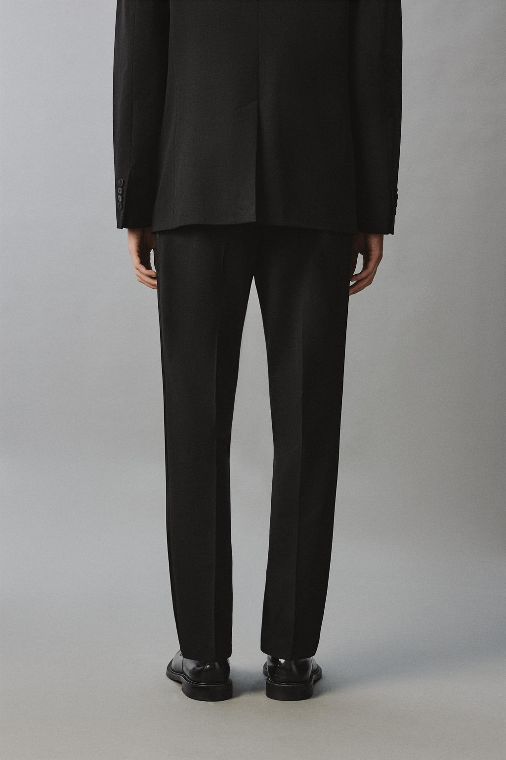 PANTAL?N REGULAR FIT BANDAS SMOKING / Negro - Zara фото 3