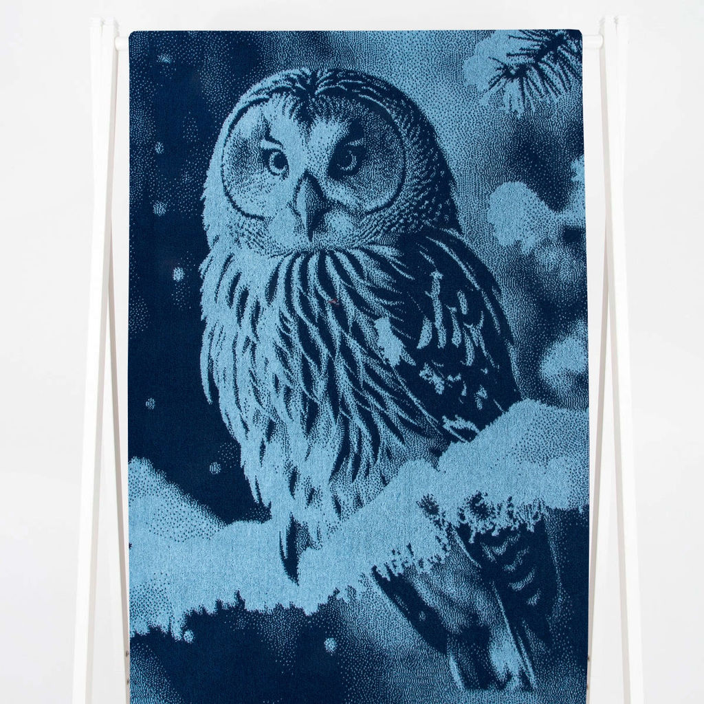 Полотенце махровое 6с102.413ж1 Фото-сова(джинс) 81х160см