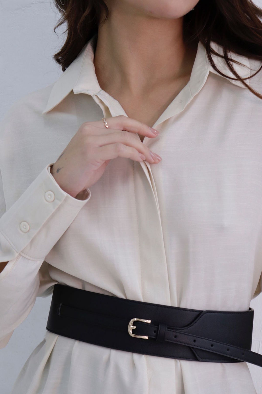 Базовая удлинённая рубашка свободного силуэта - Martichelli фото 118