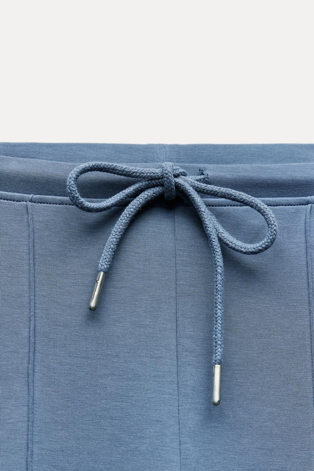 STITCHED INTERLOCK BELL BOTTOM TROUSERS - Zara фото 34