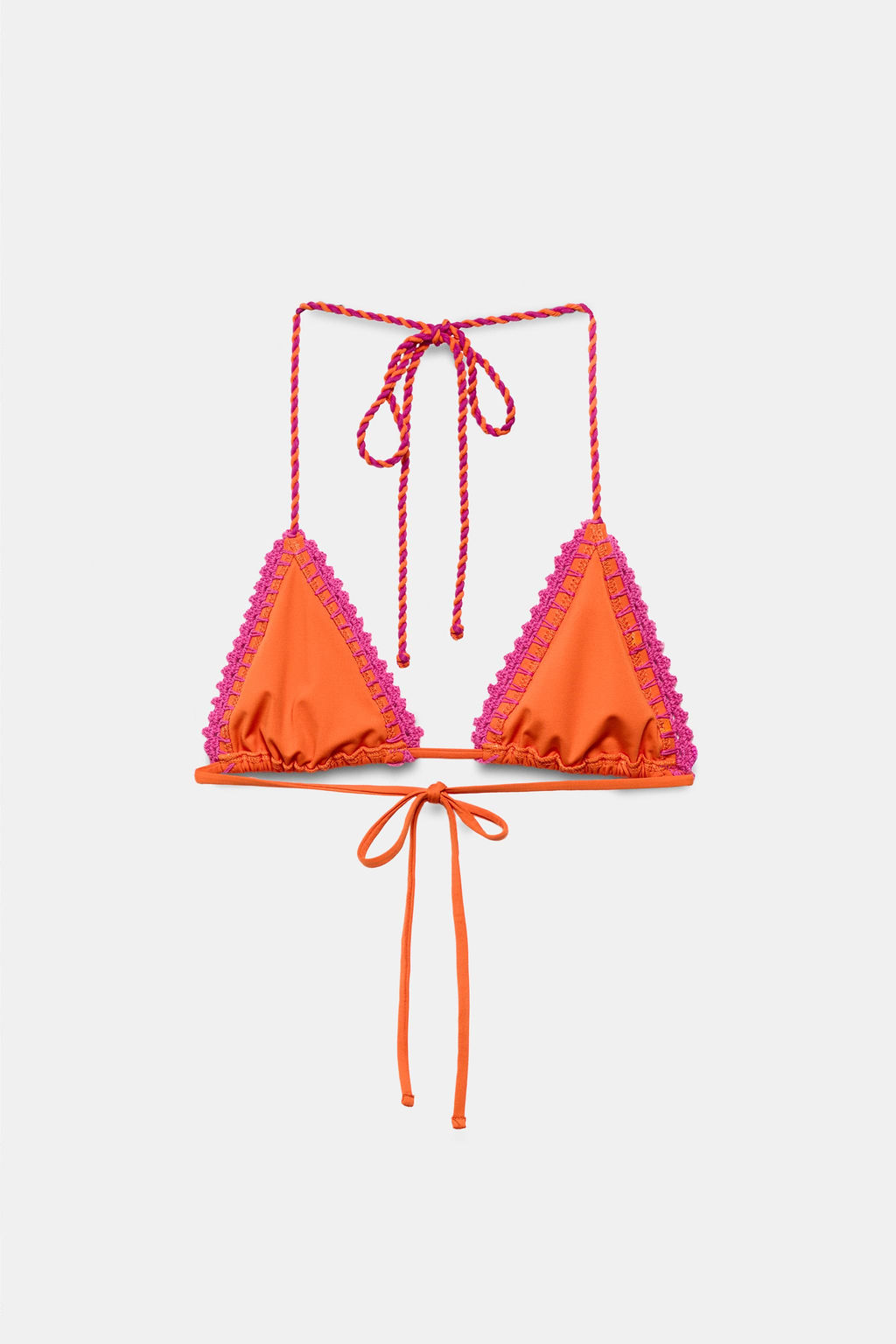 TOP BIKINI TRIANGULAR CROCHET / Naranja - Zara фото 5