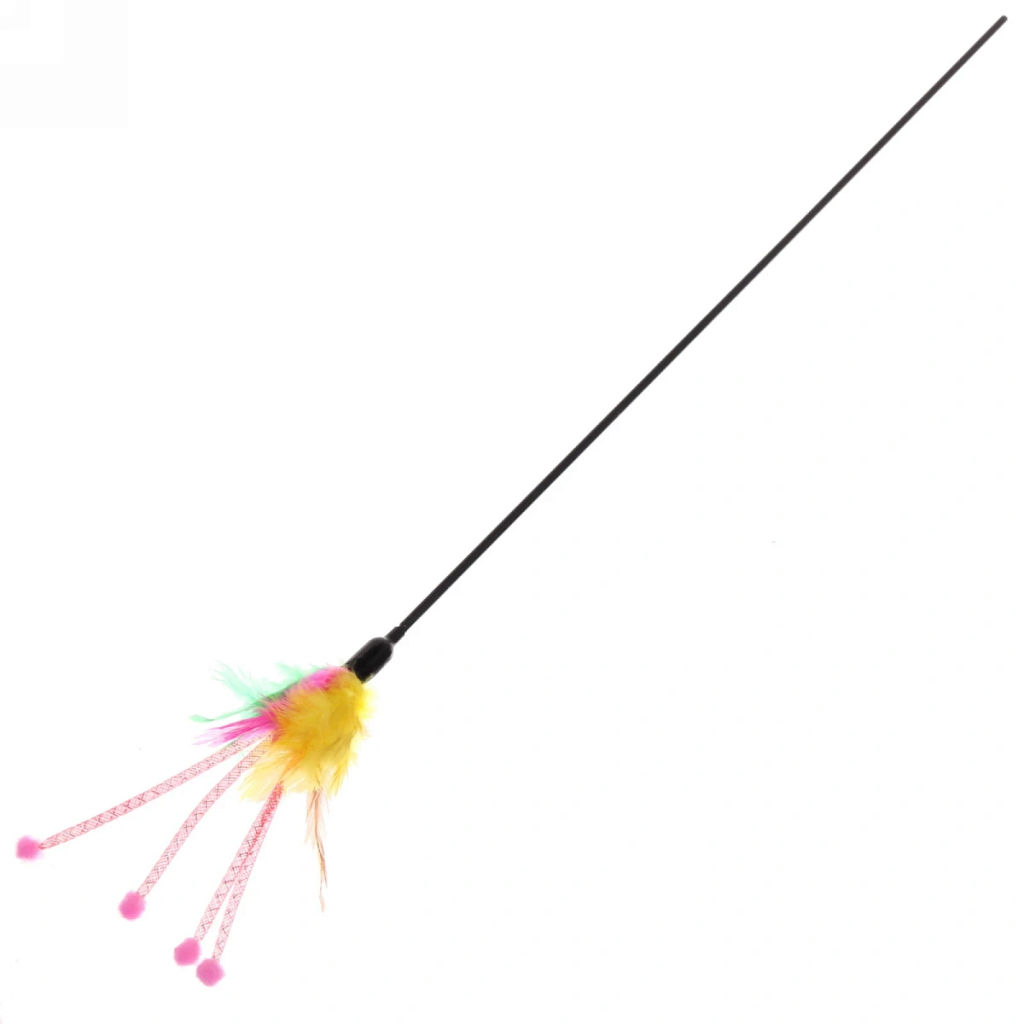 Цена за 6 шт. Игрушка для кошки на палочке "Пушистик" 60см