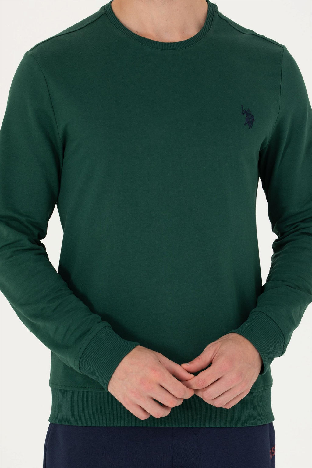 U. S. Polo Assn Мужской зеленый свитшот с круглым вырезом - U.s. polo assn фото 6