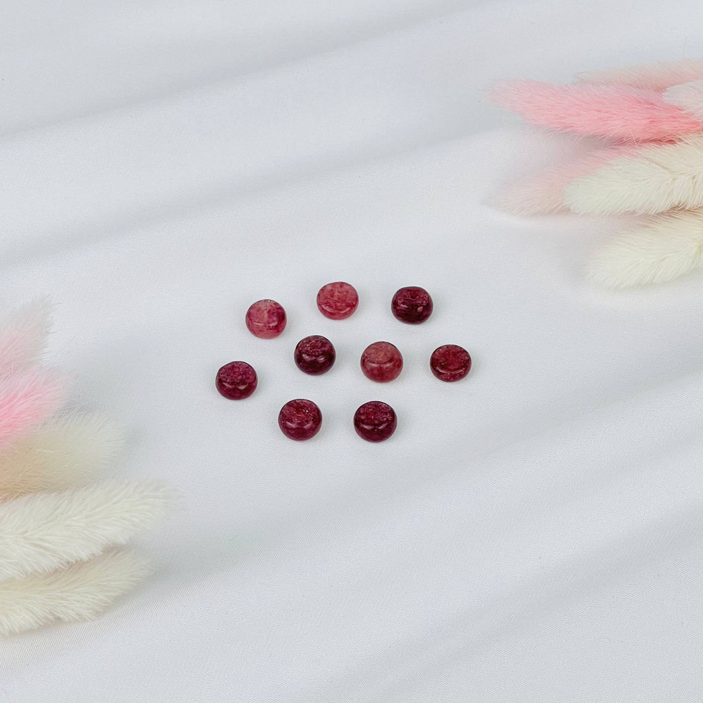 Бусины для украшений из Клубничного кварца (10 бусин)