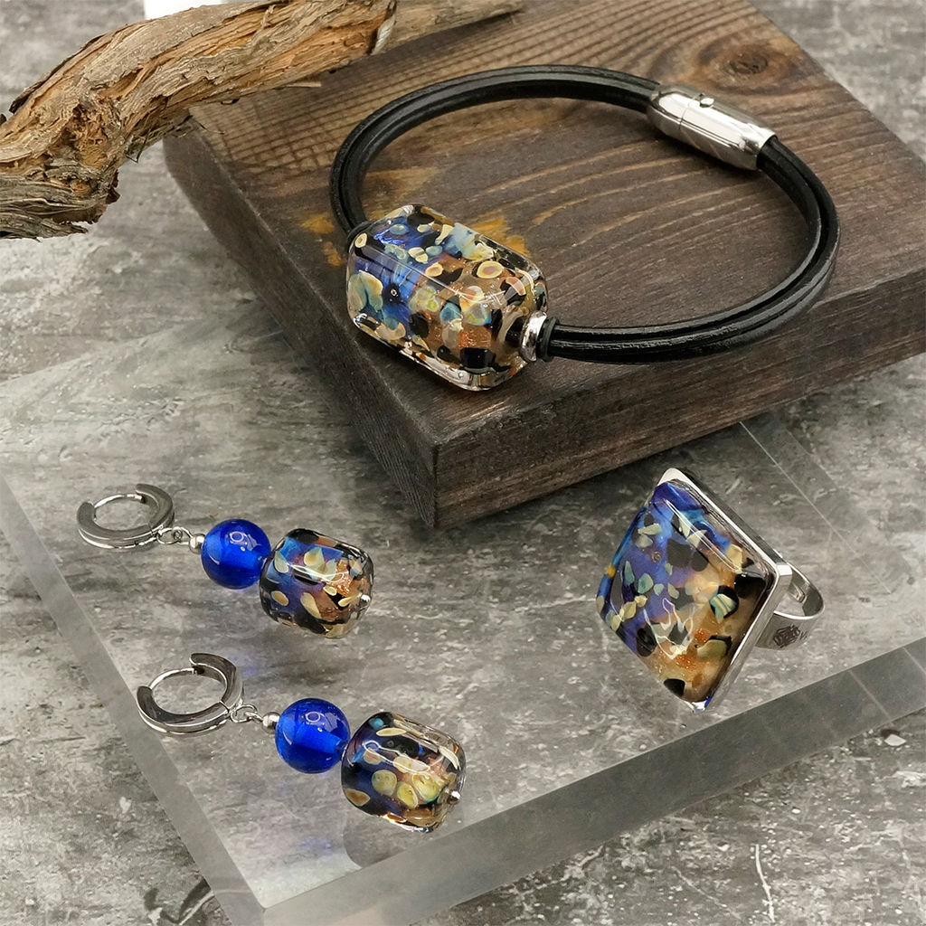 Серьги из муранского стекла SAPPHIRE GLORY LS3457