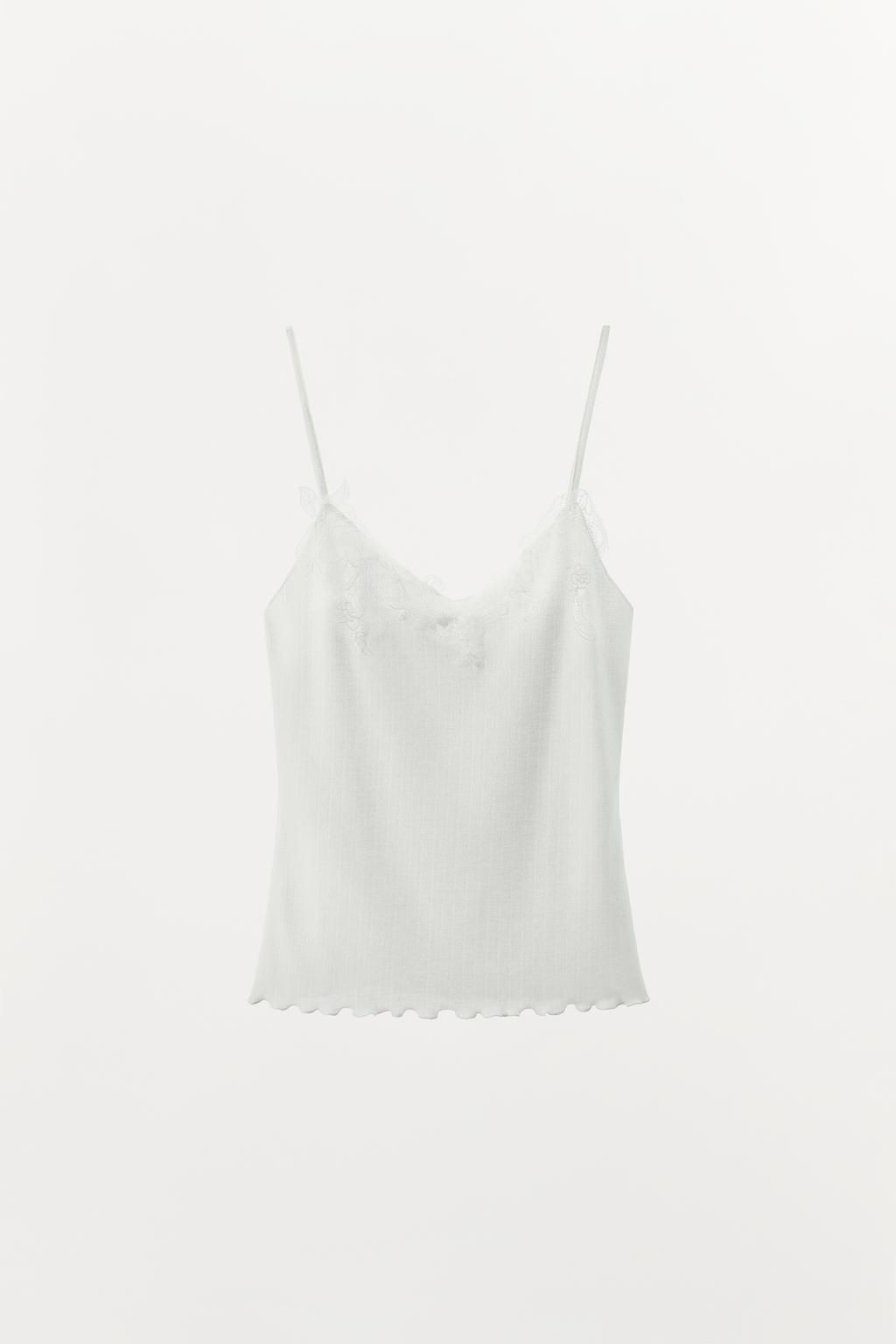 LACE POINTELLE STRAPPY TOP - Zara фото 4