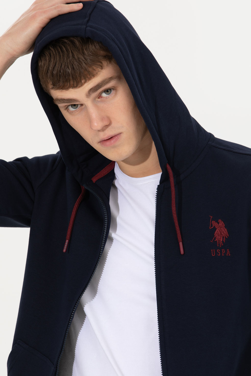 Кардиган U.S. Polo Assn мужской темно-синий хлопок  фото 20
