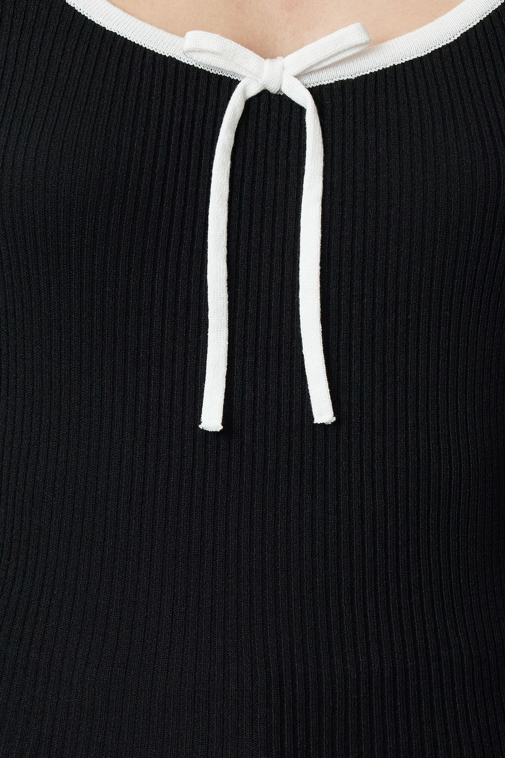 Siyah Merserize Gorunumlu Premium Iplik/Ozel Iplik Kurdele/Fiyonk Detayl? Triko Kazak TWOAW25KZ00207 - Trendyolmilla фото 3