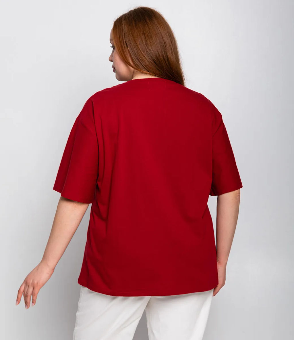 Футболка #ОКТ075001, бордовый