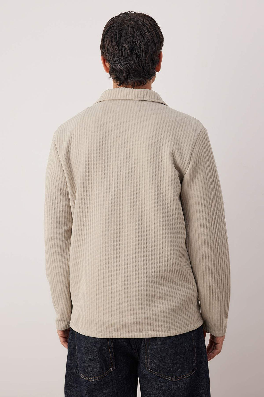 Tas Relaxed Kesim Waffle Dokulu Polo Yaka Sweatshirt TMNAW26SW00058