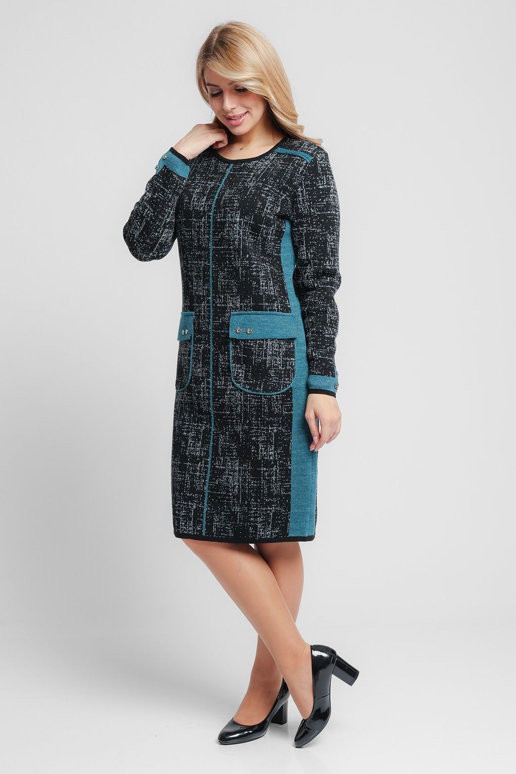 ЗЛАТА Платье С 1556/черный-гроза - Злата Стиль фото 7