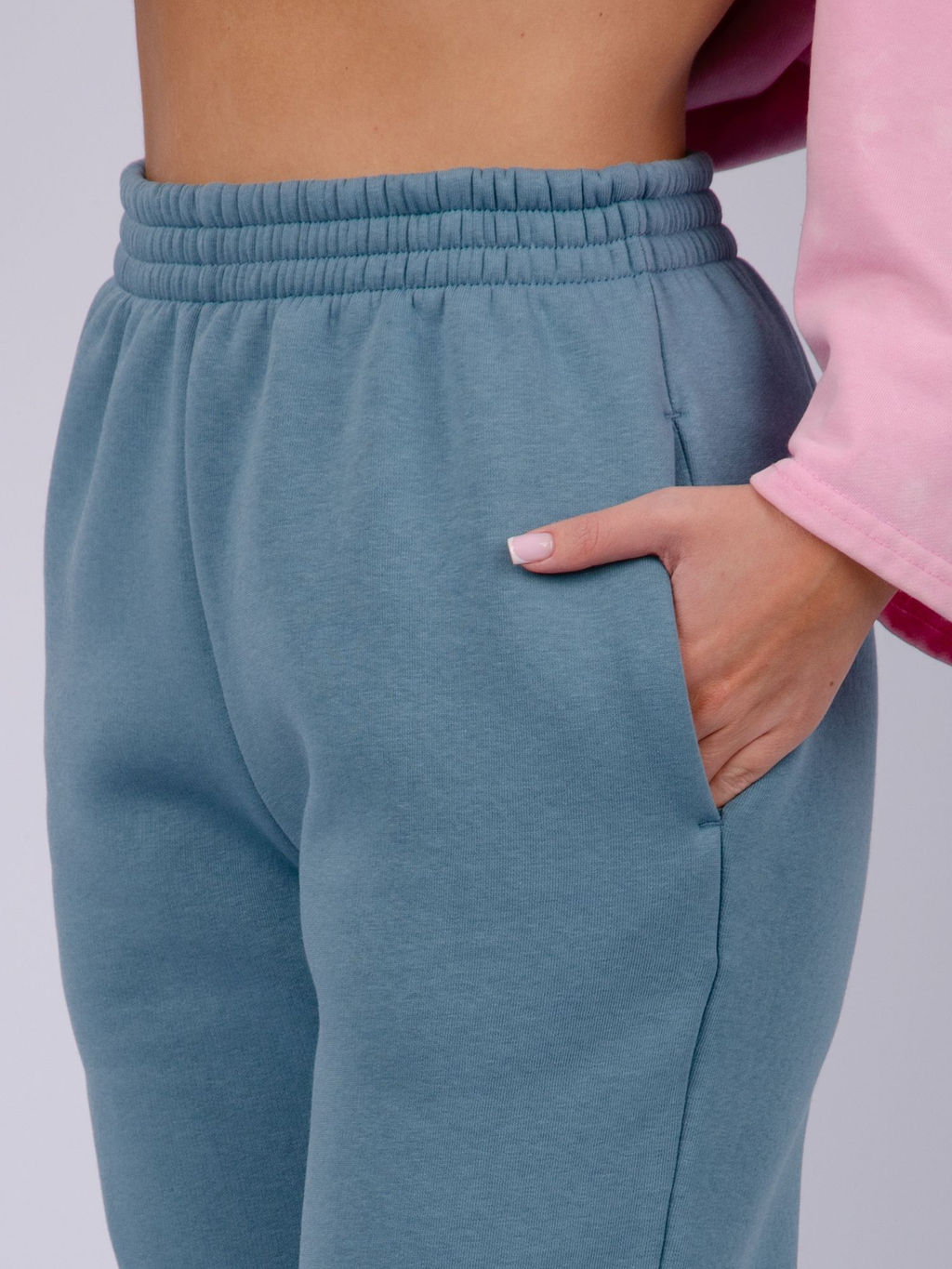 Джоггеры Мистерия 5, футер 3-х нитка начес - Малина фото 37