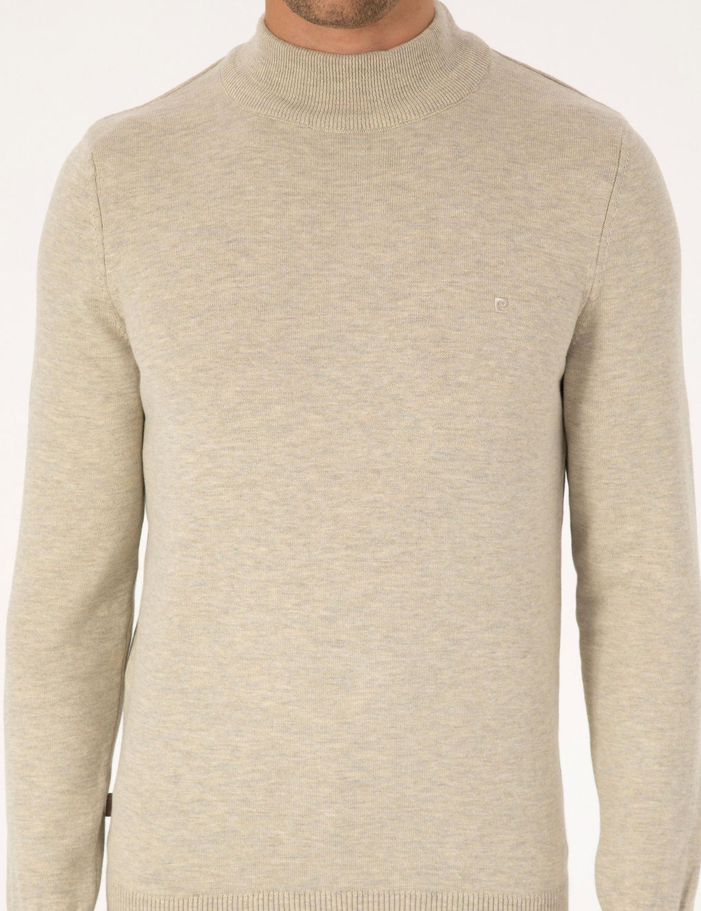 Kum Melanj Slim Fit Yar_m Bal_k__ Yaka Basic Triko Kazak - Pierre cardin фото 6