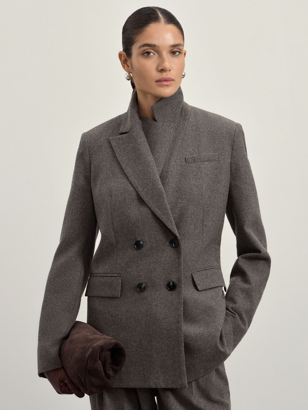 Жакет двубортный с добавлением шерсти / Zarina  фото 7