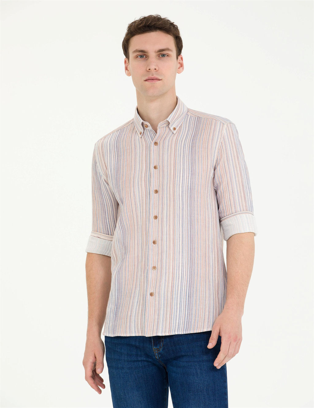 Lacivert Regular Fit Uzun Kollu G_mlek