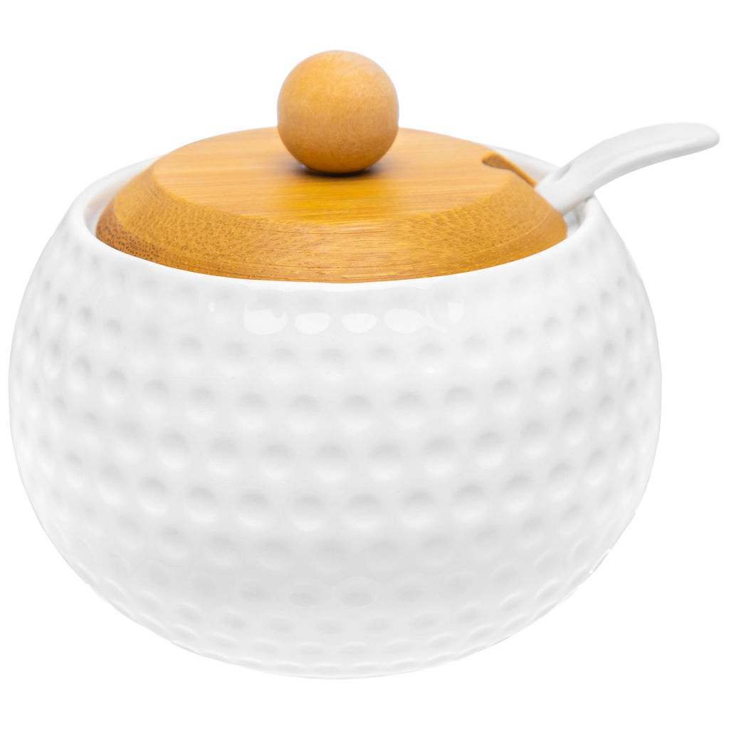 Банка д/хранения 270 мл 10*10*9 см "Сфера" + ложка + дер. крышка