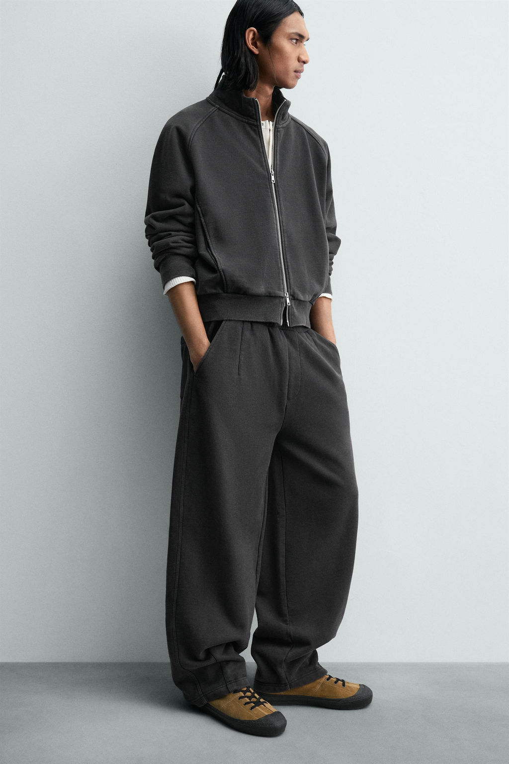 PANTAL?N JOGGER BALLOON FIT LAVADO LIMITED EDITION / Antracita oscuro - Zara фото 5