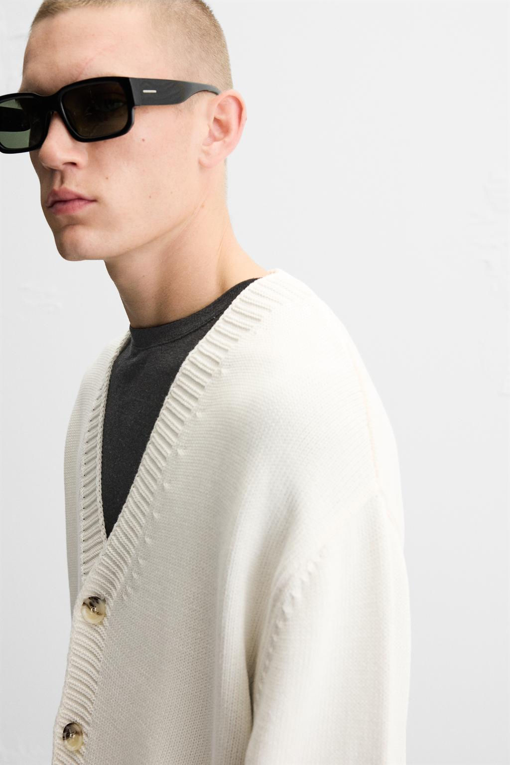 TEXTURED COTTON CARDIGAN - Zara фото 14