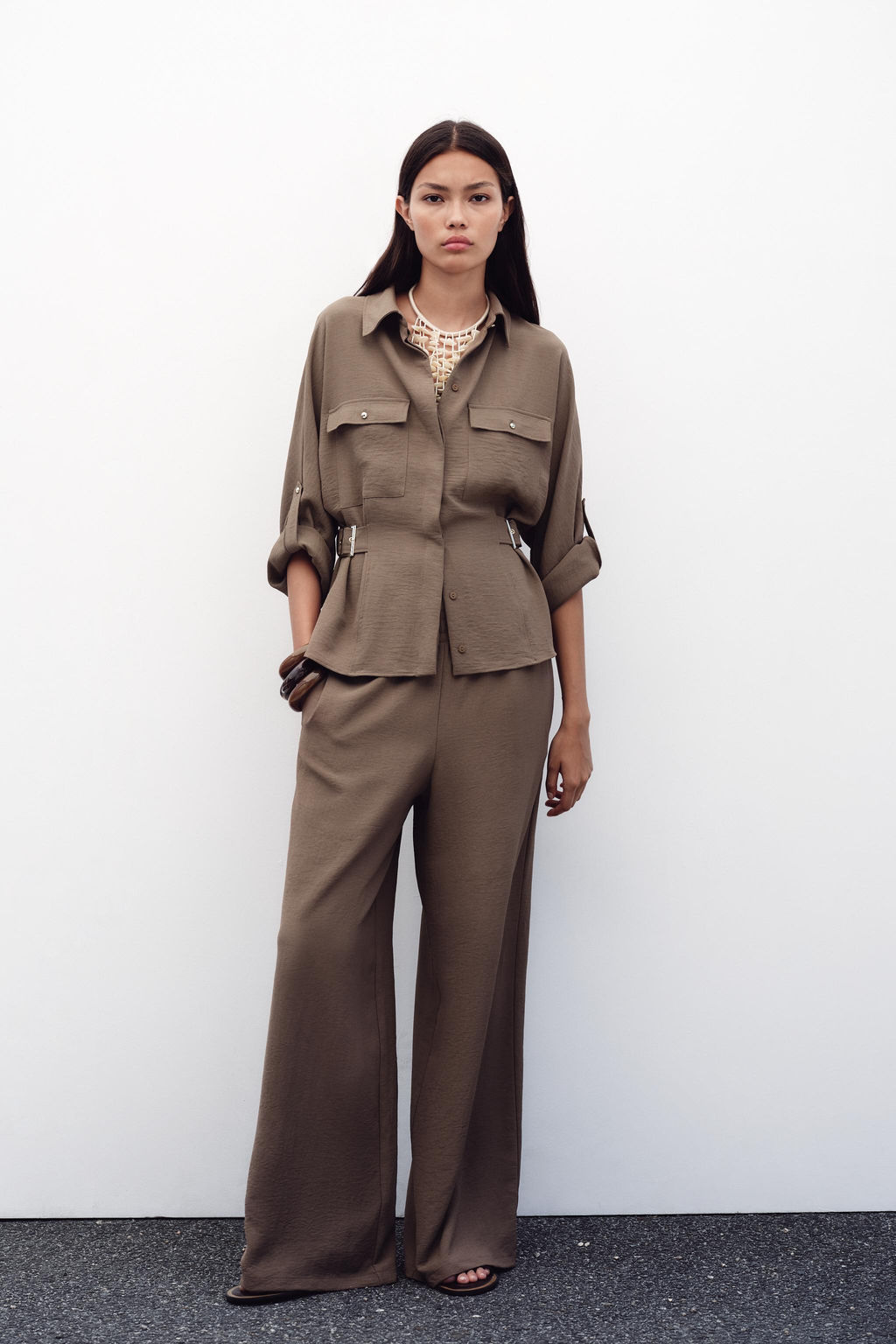 SAFARI SHIRT WITH SIDE BUCKLES - Zara фото 10