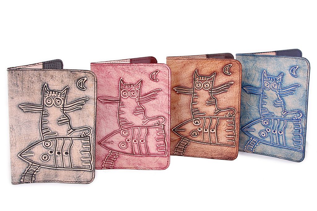 Обложка для паспорта натуральная кожа № 231/10 (4шт/уп)