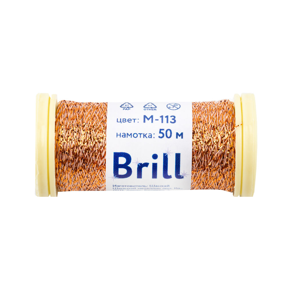 Нитки для вышивания Gamma Brill мулине М металлик 100% полиэстер 5 x 50 м фото 25