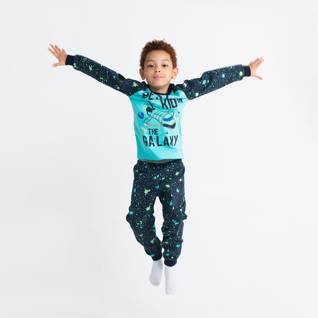 CRB wear/CSKB 50019-40 Комплект для мальчика (джемпер, брюки), бирюзовый/Ex.Cherubino  фото 2