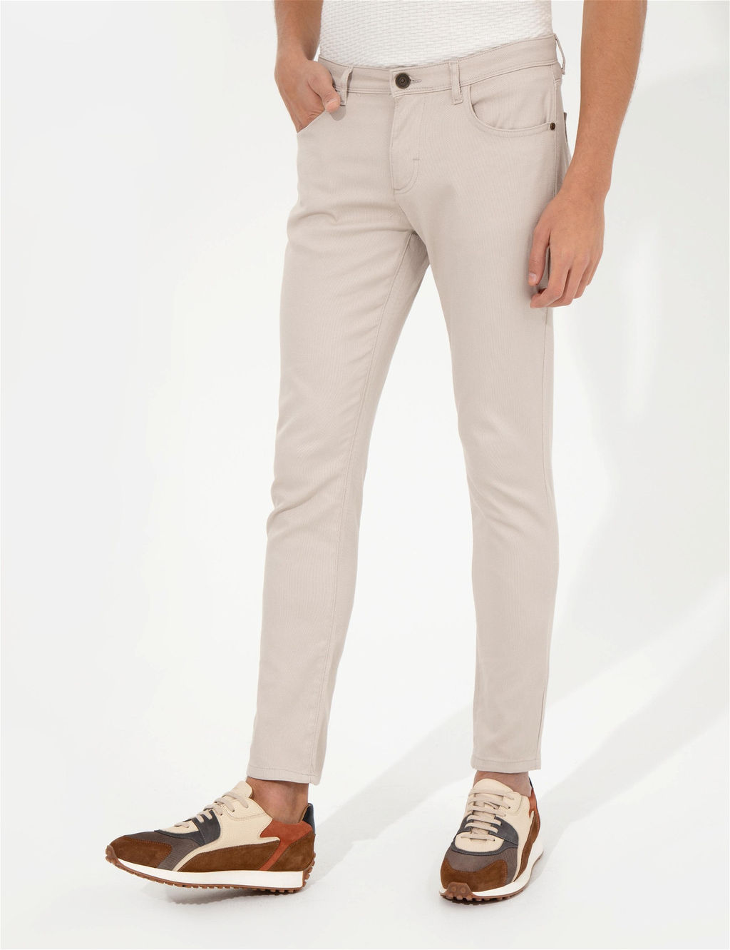 Bej Slim Fit Kanvas Pantolon - Pierre cardin фото 2