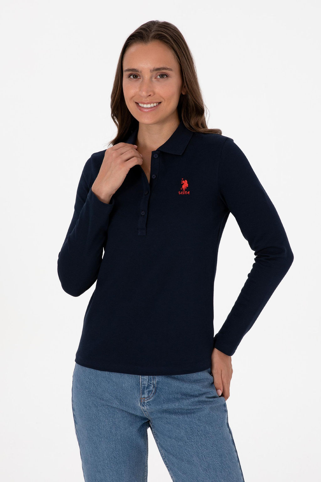 Kad_n Lacivert Basic Polo Yaka Sweatsh_rt Sepette S_rpriz _ndirim - U.s. polo assn фото 8