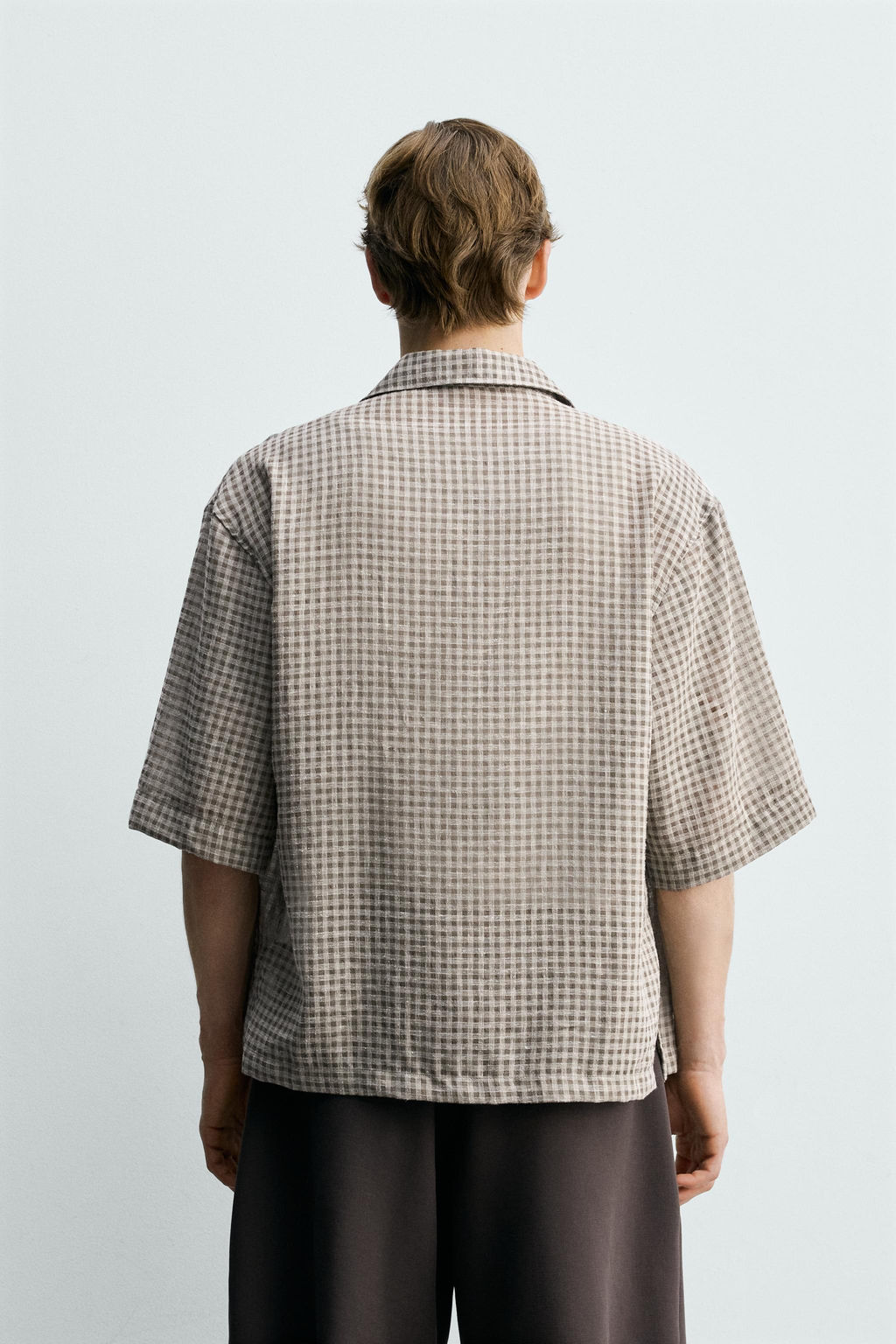 CAMISA RELAXED FIT JACQUARD CUADROS / Verde - Zara фото 3