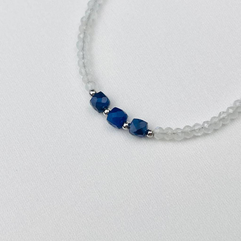 Браслет из Лунного камня и Содалита 18 см +