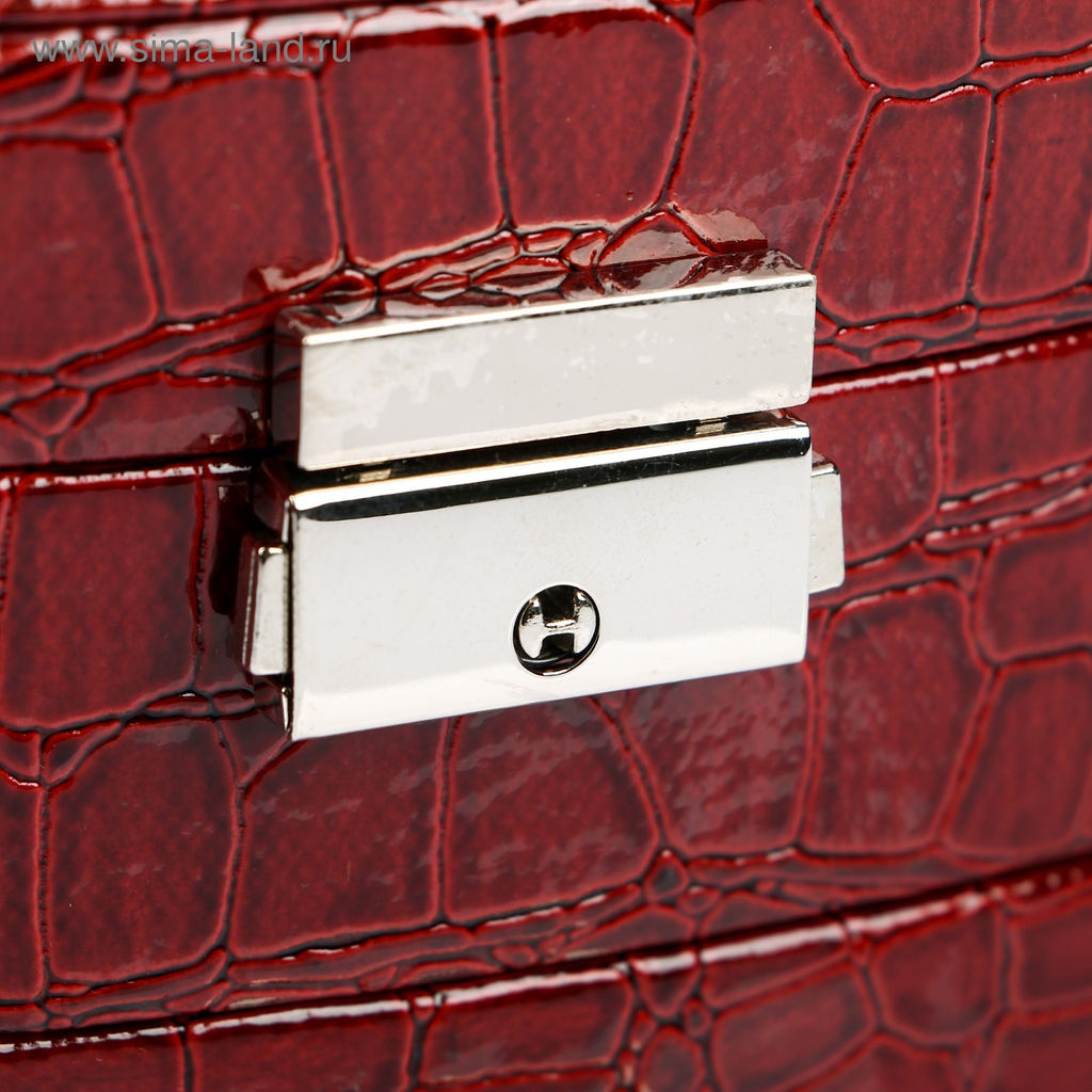 Шкатулка кожзам под бижутерию Бордо 20х15х11 см - Simaland фото 4