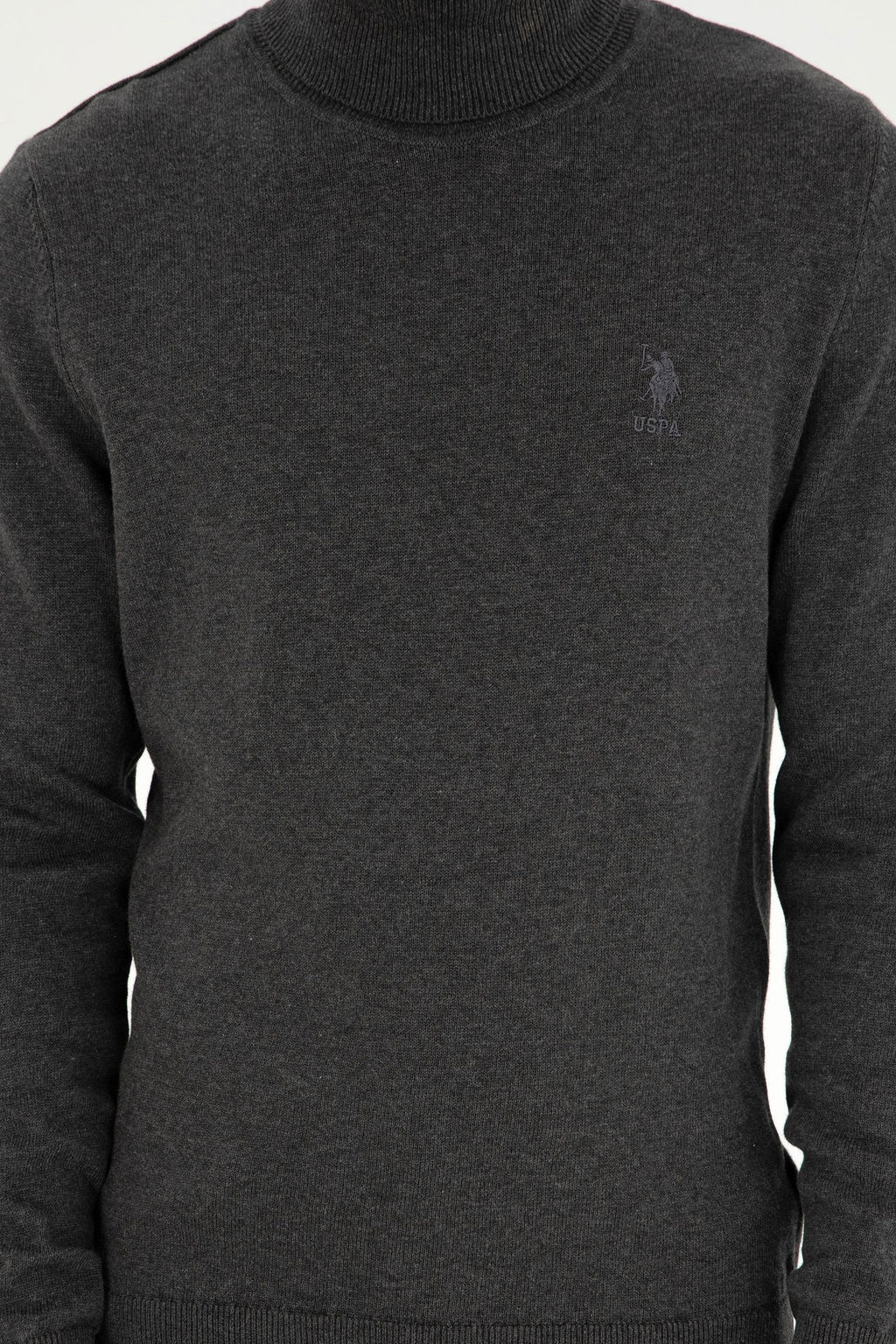 Мужской базовый свитер антрацитового меланжа Неожиданная скидка в корзине - U.s. polo assn фото 6