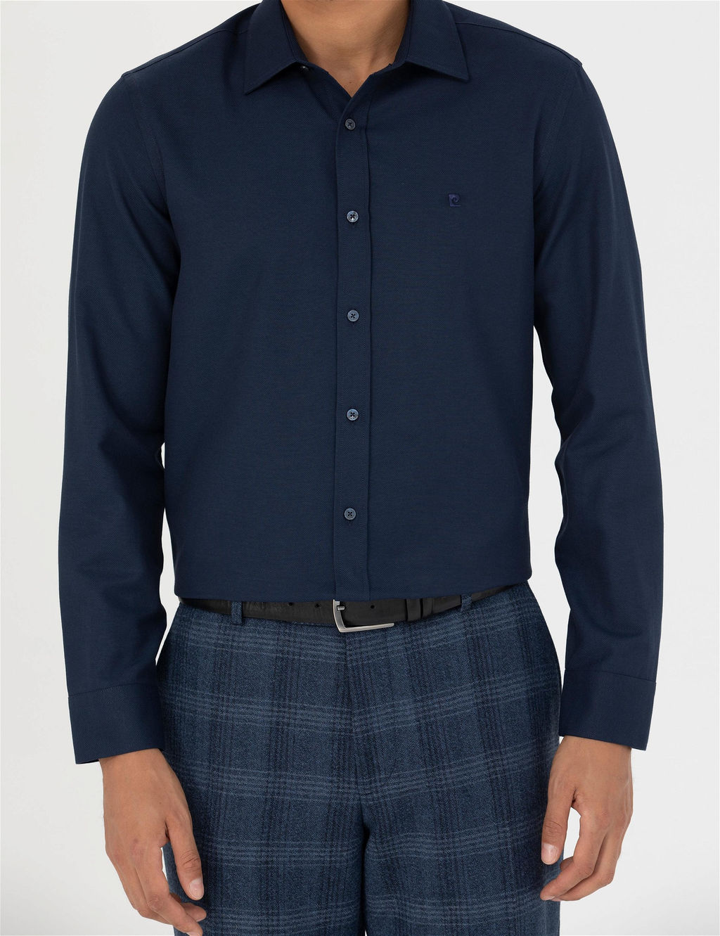 Lacivert Slim Fit Uzun Kollu G_mlek