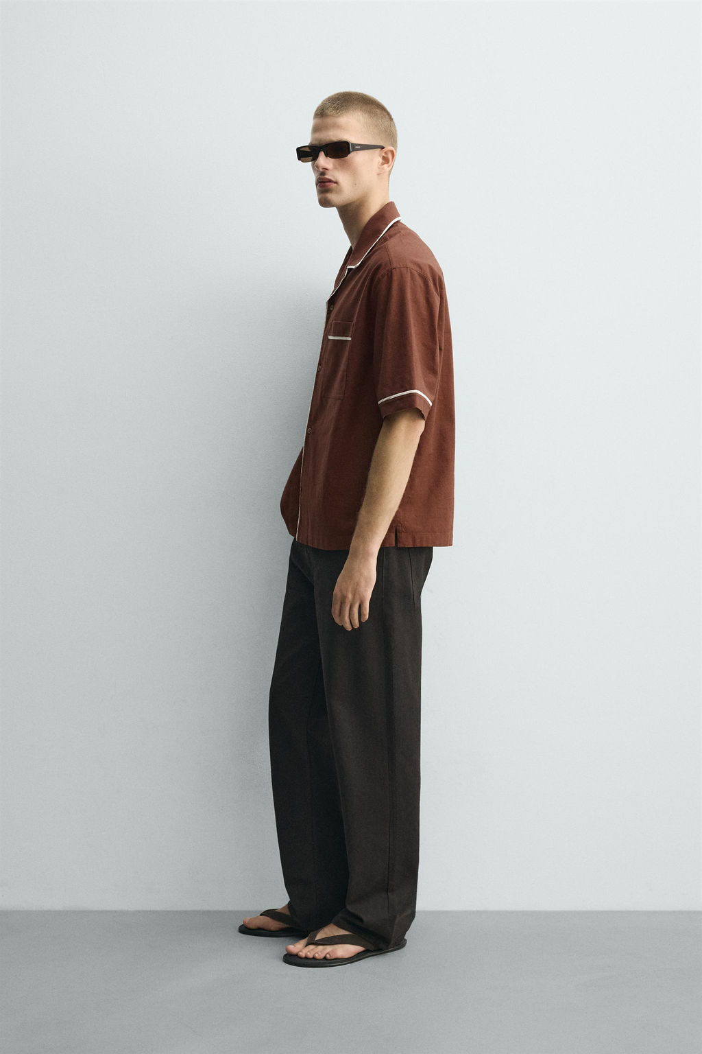 CAMISA RELAXED FIT VIVOS CONTRASTE / Teja - Zara фото 4
